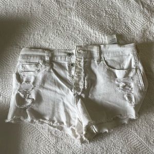 White hollister jean shorts